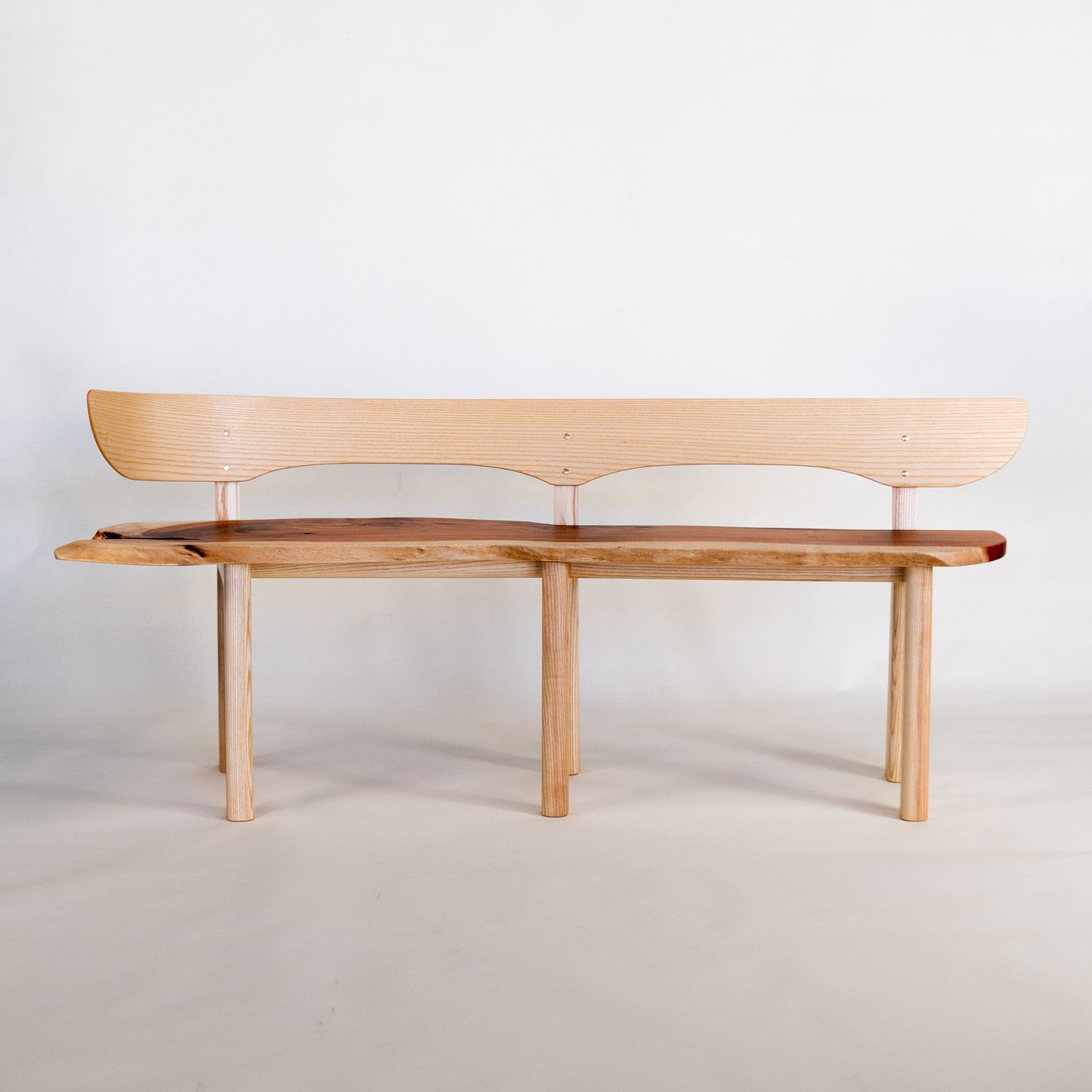 Upcountry Bench, Maui Koa Seat + Curved Back