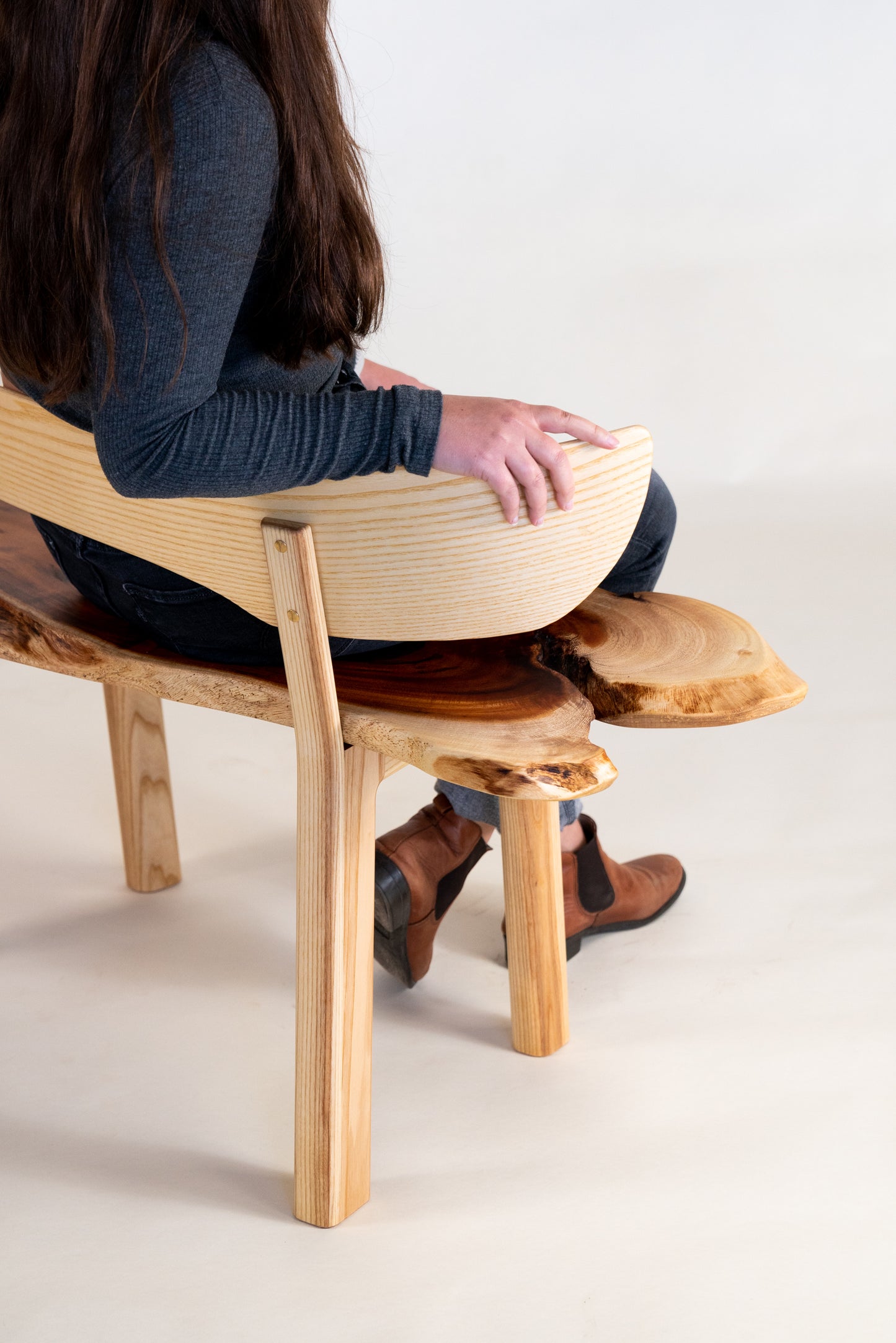 Upcountry Bench, Maui Koa Seat + Curved Back