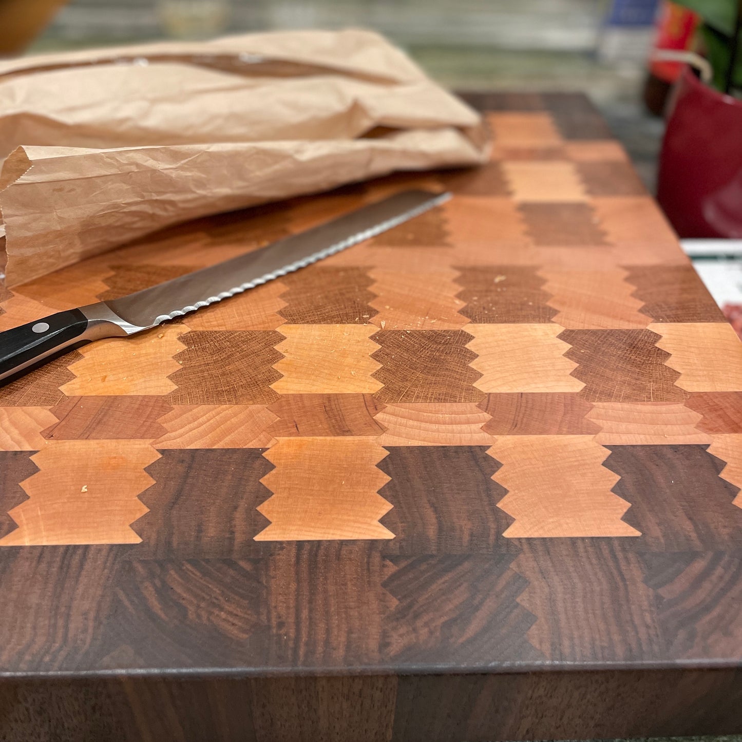 End Grain Cutting Board | Squiggle