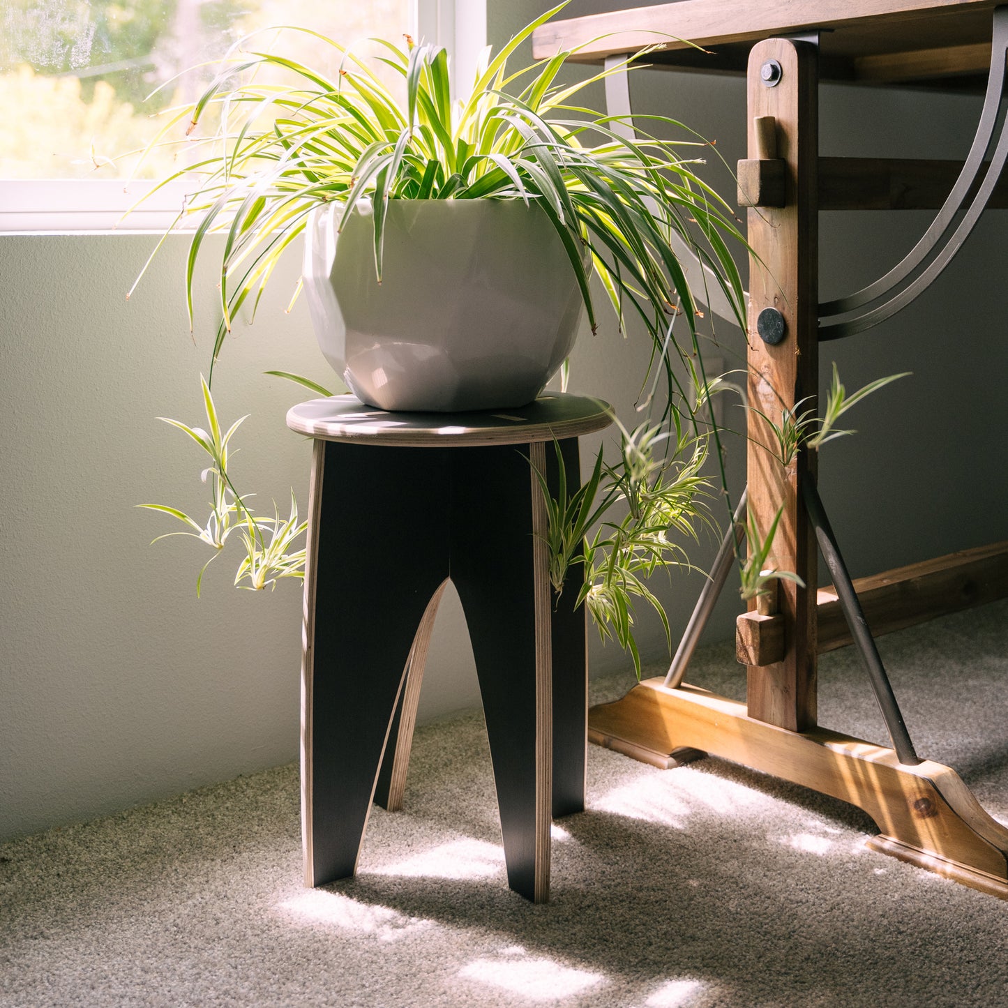 Simple Stool & Plant Stand – Arabian Night Black