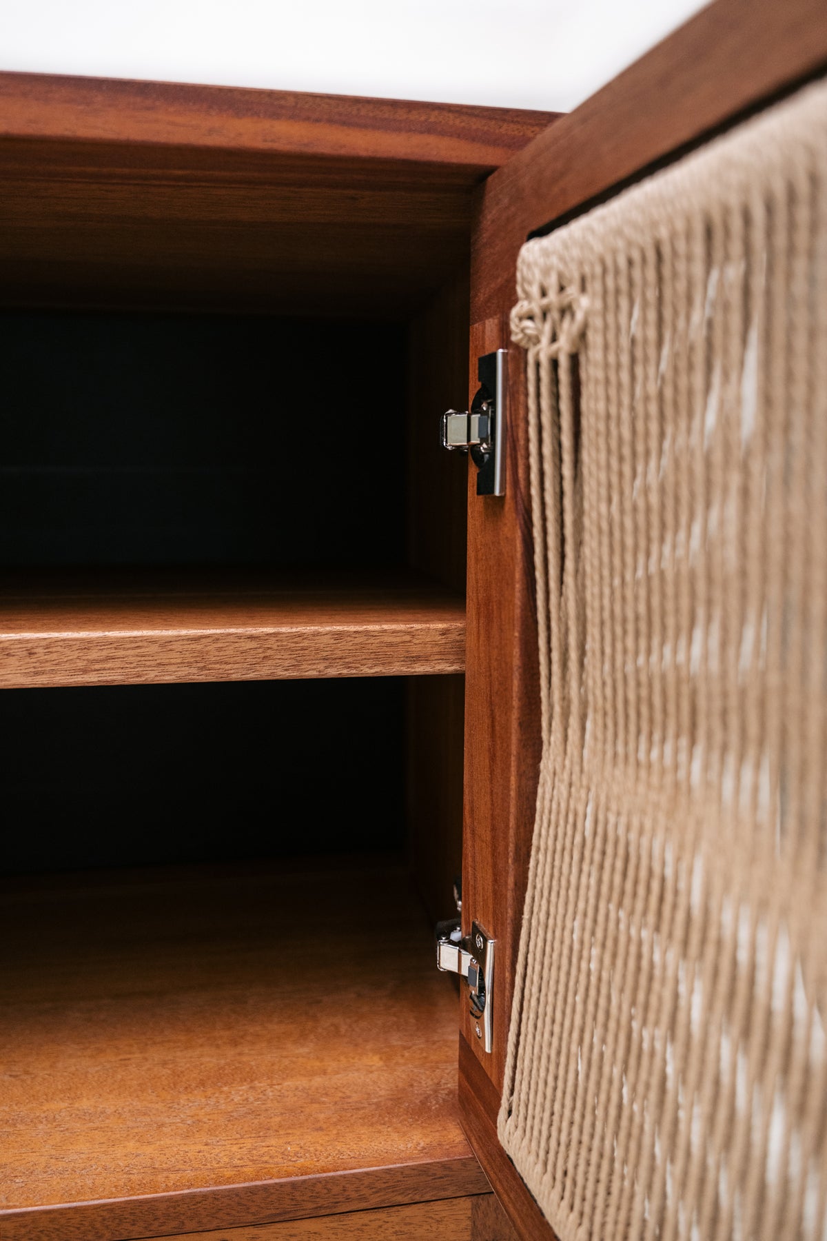 Detail of cabinet interior & cabinet door back.